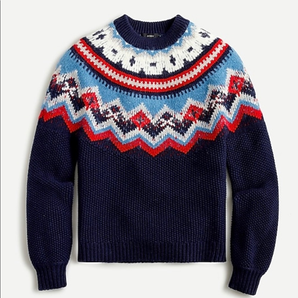 NAVY CHERRY 🍒 Zigzag Fair Isle sweater